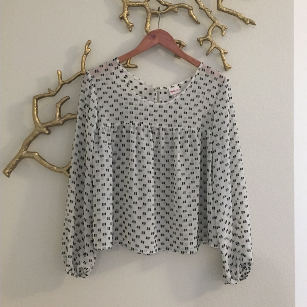 SHEER LONG SLEEVE BLOUSE
